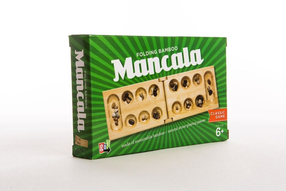 Vudo Mancala Game Set Solid Wood Folding Board Gemstone Pieces Kids Classic Fun 