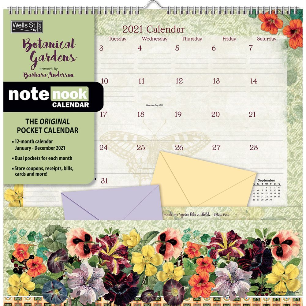 botanical-gardens-note-nook-pocket-wall-calendar-by-barbara-anderson-ebay