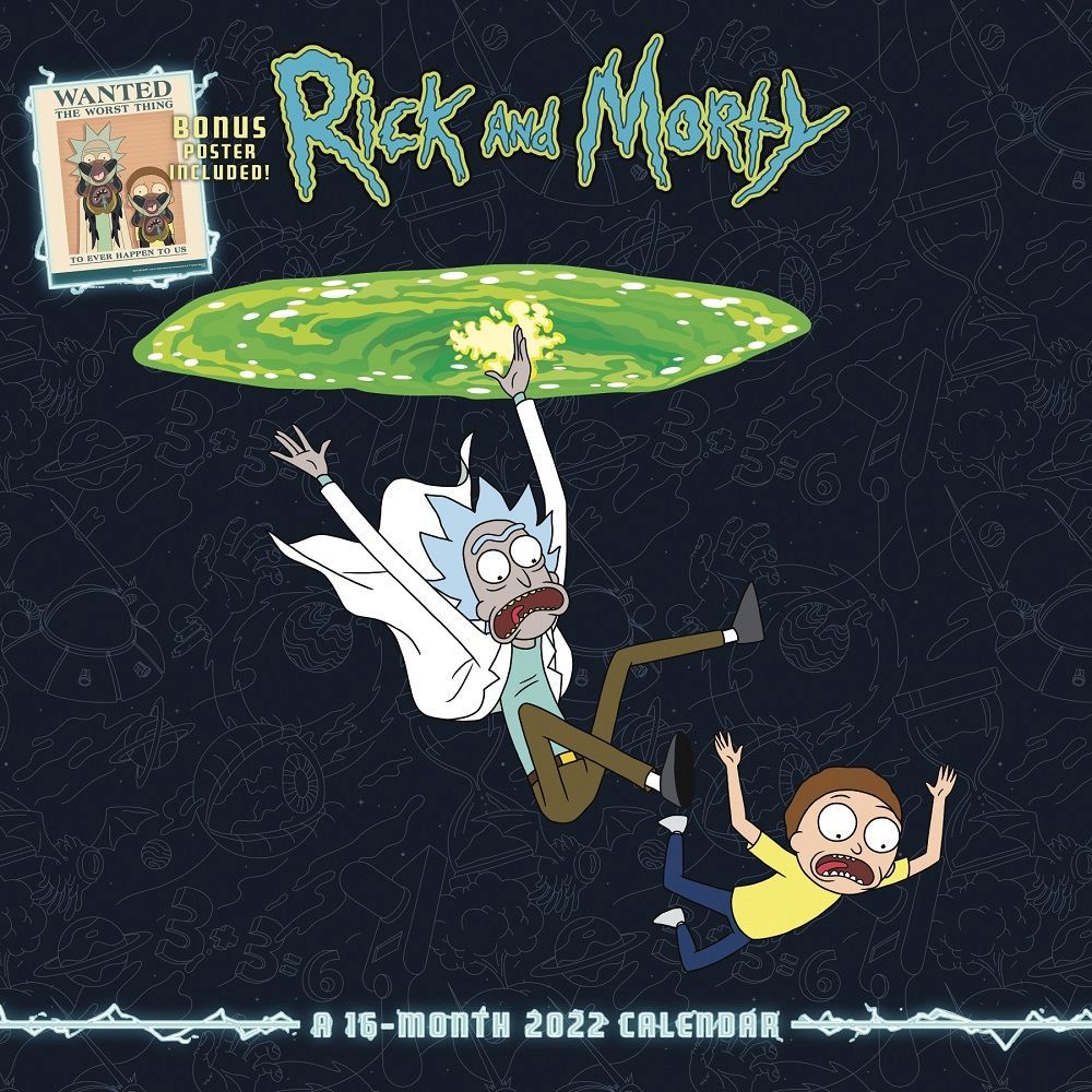 2022 CARTOON NETWORK Rick and Morty Wall Calendar with Bonus Poster $16