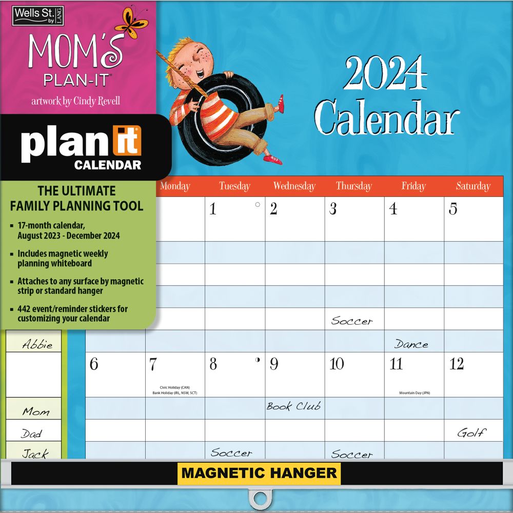 LANG COMPANIES, Moms Plan It 2024 Wall Calendar 18.31 PicClick