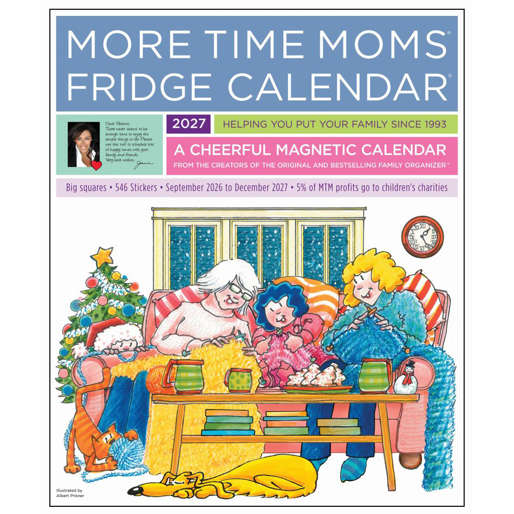 More Time Moms Fridge Calendar 2027 Magnetic Wall Calendar